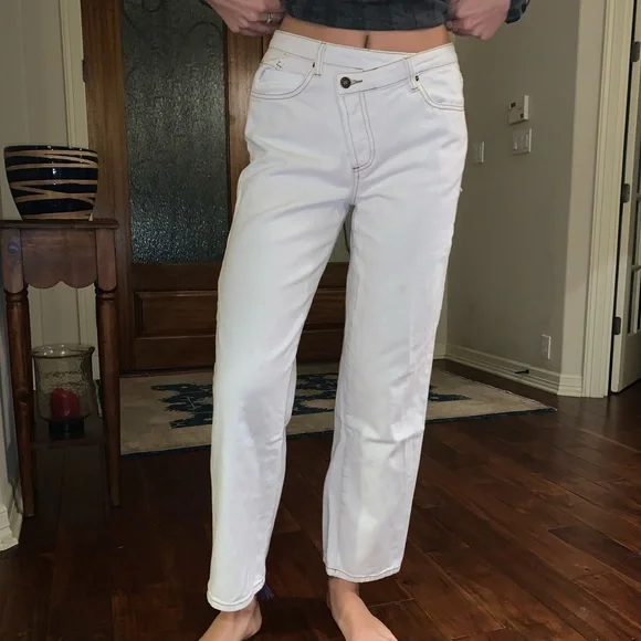 Princess Polly Lioness Lowrider Denim Jeans White - Picture 1 of 6